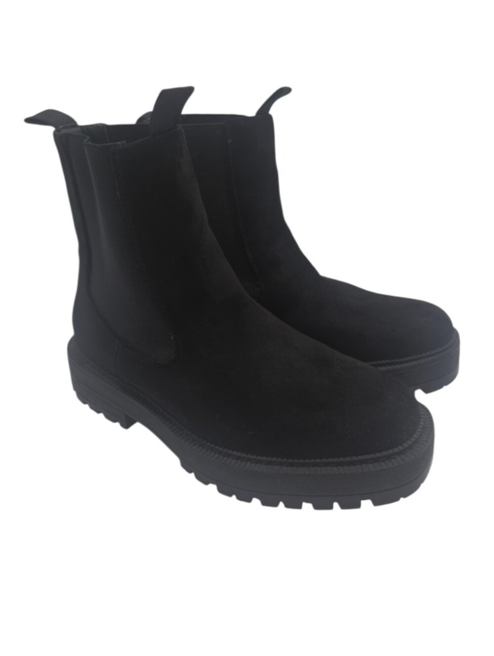Sincerely Jules Tatum Black Faux Suede Lug Sole Chelsea Boot Size 7